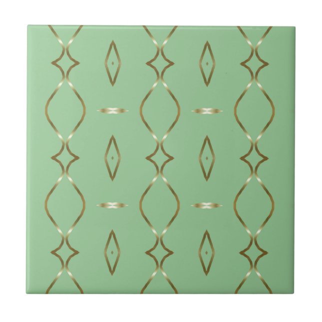 Carreau Motif Mint et Gold (Devant)