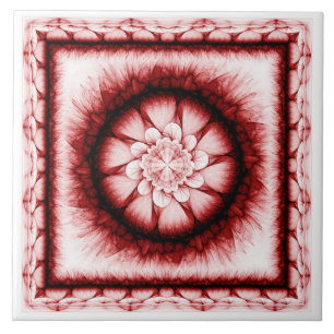 Carreau Motif moderne à fleurs rouges