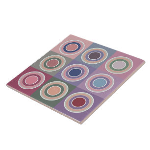 Carreau Motif moderne de cercle coloré du milieu du siècle