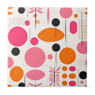 Carreau Motif moderne du milieu du siècle coloré Bohême RE