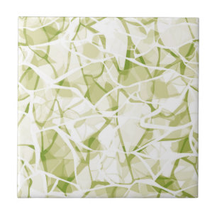 Carreau motif moderne élégant abstrait blanc-olive   