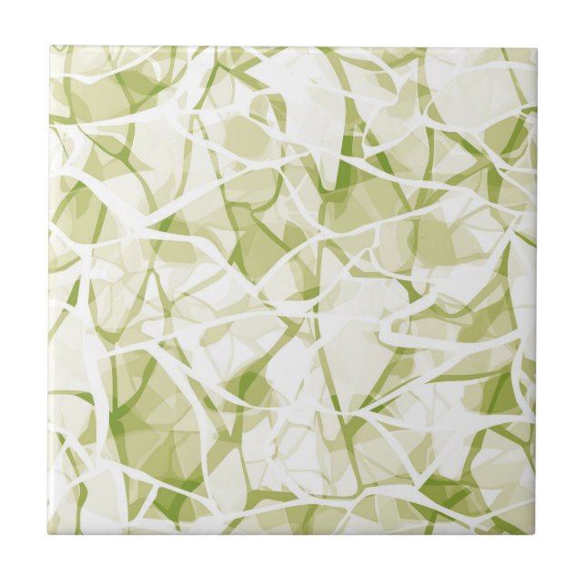 Carreau motif moderne élégant abstrait blanc-olive    (Devant)