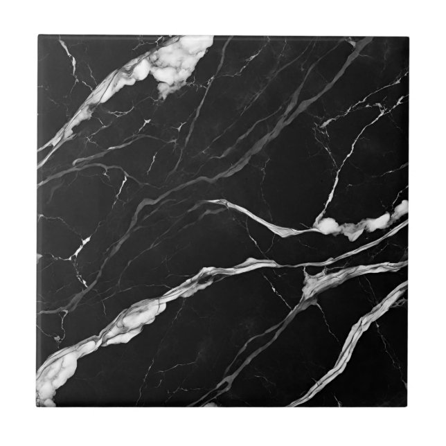 Carreau Motif moderne en marbre noir (Devant)