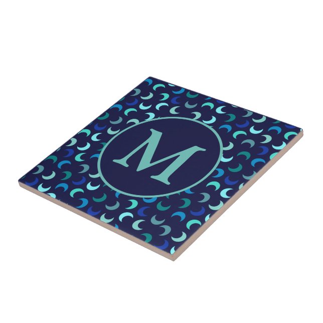Carreau Motif Monogram Blue New Moon (Côté)