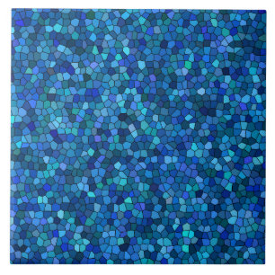 Carreau Motif Mosaïque Bleu