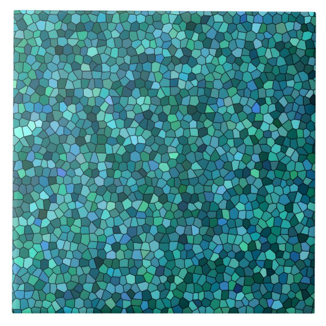 Carreau Motif mosaïque bleu vert (Devant)