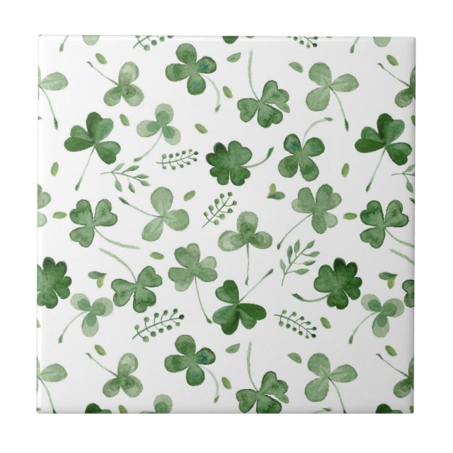 Carreau Motif mou de shamrock d'aquarelle (Devant)