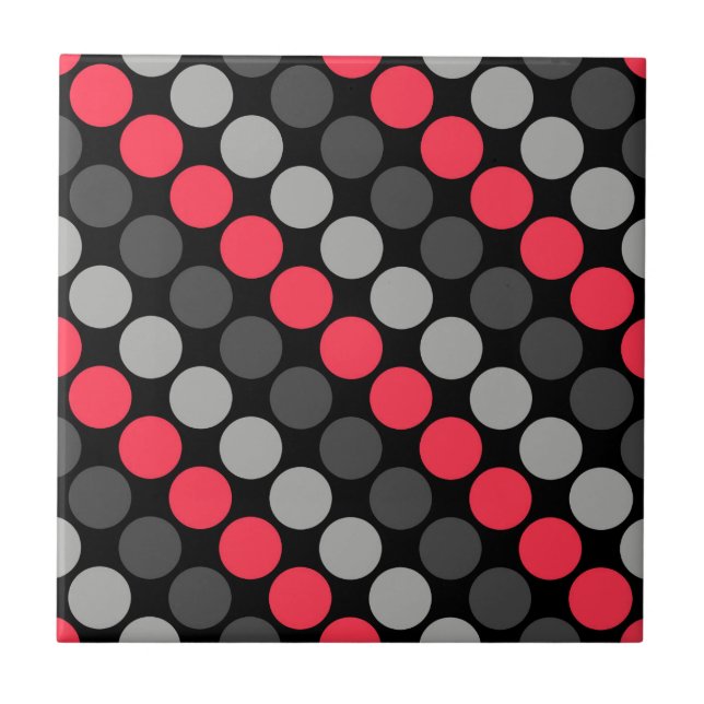 Carreau Motif multicolore Retro Soixante Pois gris (Devant)