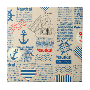Carreau Motif nautique de journal
