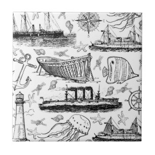 Carreau Motif nautique rétro