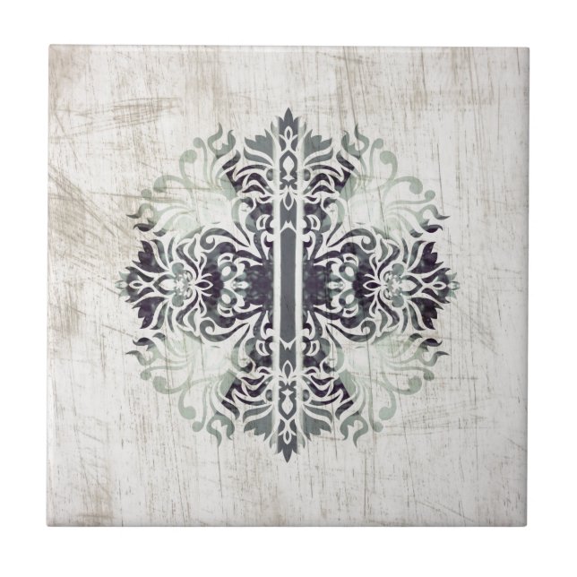 Carreau Motif neutre contemporain de hanche de croix de (Devant)