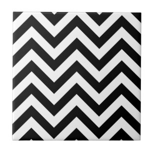 Carreau Motif noir et blanc de Chevron de zigzag