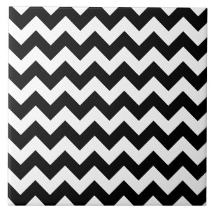 Carreau Motif noir et blanc de Chevron de zigzag