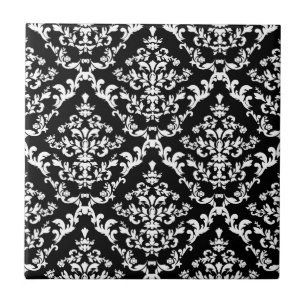 Carreau Motif noir et blanc de damassé