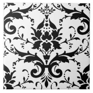 Carreau Motif noir et blanc de damassé