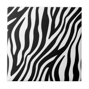 Carreau Motif noir et blanc de rayures d'impression de