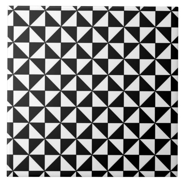 Carreau Motif noir et blanc de triangles (Devant)