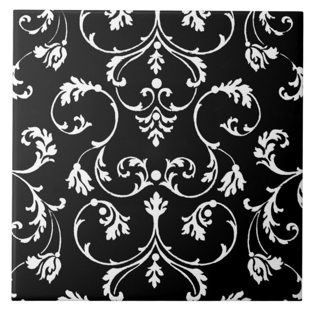 Carreau Motif noir et blanc ornemental (Devant)