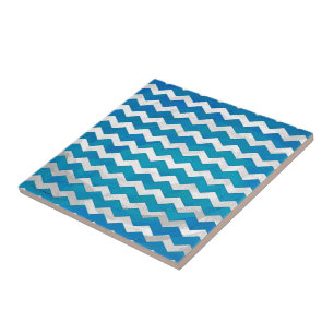 Carreau Motif Ocean Blue Chevron
