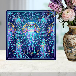 Carreau Motif Océan Cosmique Méduse Art Nouveau Violet
