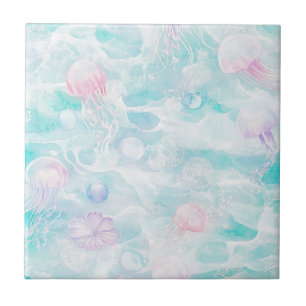 Carreau Motif Océan Méduse Aquarelle Envoûtant (5)