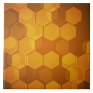Carreau Motif orange d'hexagone de nid d'abeilles