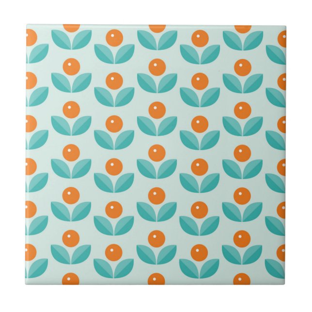Carreau Motif orange géométrique de style scandinave (Devant)