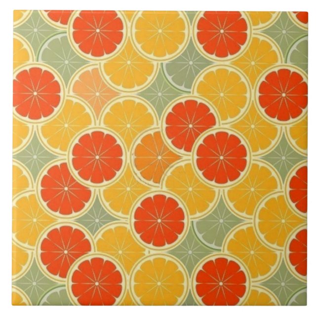 Carreau Motif orange vintage mignon d'agrume de (Devant)