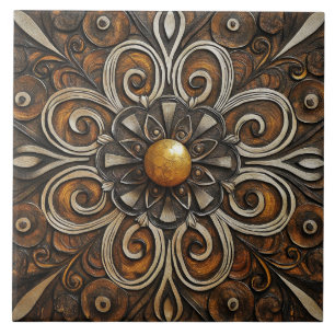 Carreau Motif ornementé avec centre doré 3