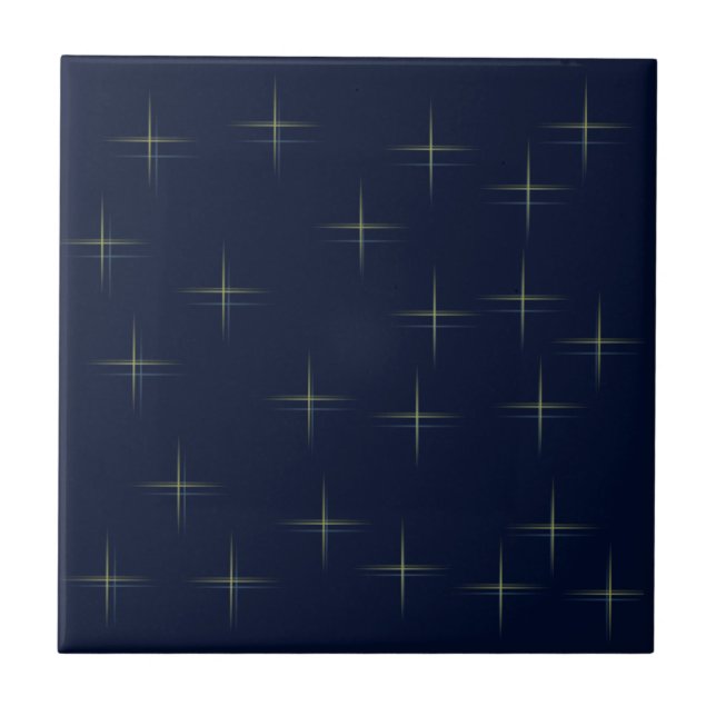 Carreau Motif Pailleté Sur Fond Navy (Devant)