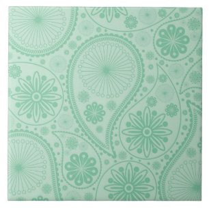 Carreau Motif Paisley vert