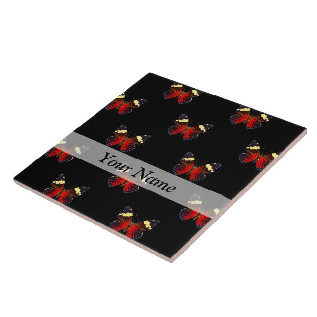 Carreau Motif papillon rouge et noir (Côté)