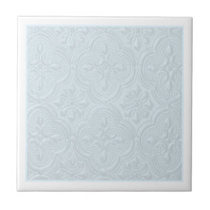 Carreau Motif Pastel Blue Flowers