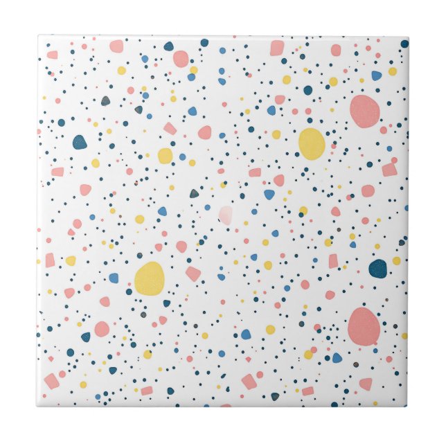 Carreau Motif Pastel de Points de Confettis en Terrazzo Mo (Devant)