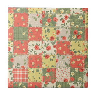Carreau Motif Patchwork Floral de Ferme