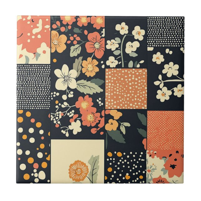 Carreau Motif Patchwork Floral Vintage (Devant)