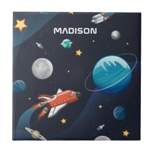 Carreau Motif personnalisé sur l'espace extra-atmosphériqu