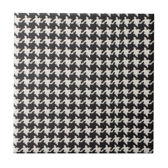 Carreau Motif Pied-de-Poule Noir Blanc (Devant)