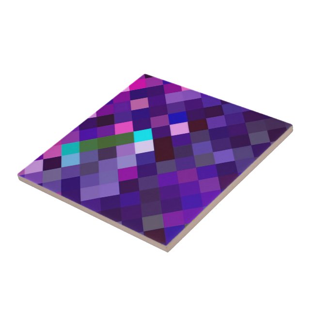 Carreau Motif Pixelé - Violet (Côté)