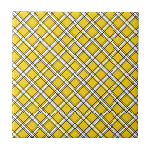 Carreau Motif plaid jaune et blanc