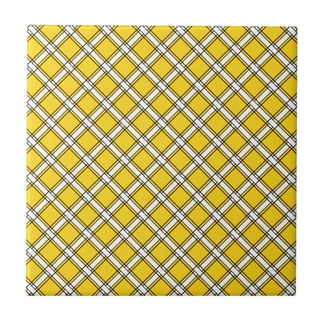 Carreau Motif plaid jaune et blanc (Devant)