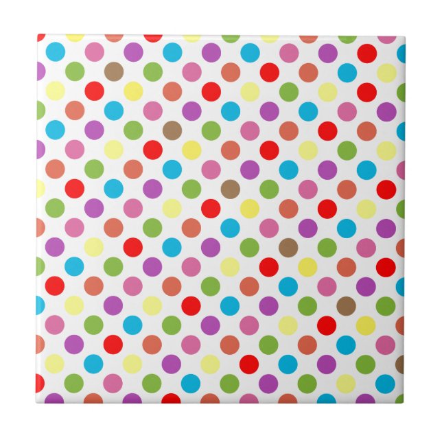 Carreau Motif pois arc-en-ciel coloré (Devant)