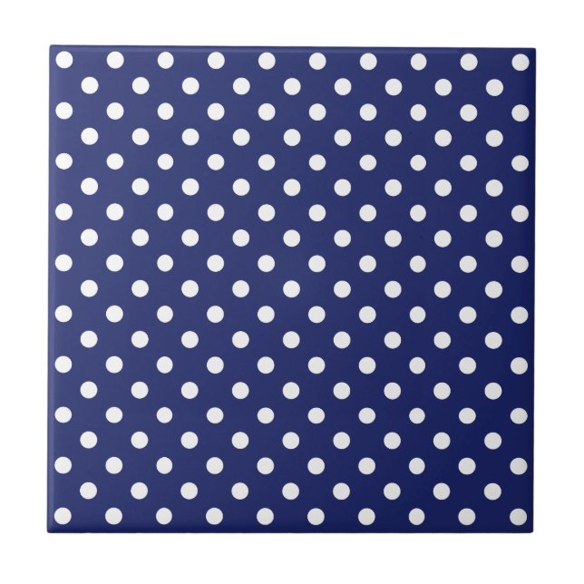 Carreau Motif Pois Blanc Bleu marine (Devant)