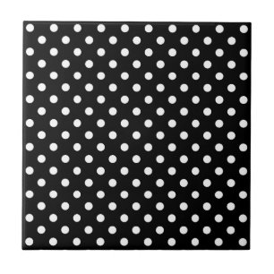 Carreau Motif Pois Blanc Noir et blanc
