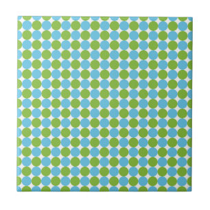 Carreau Motif pois bleu et vert