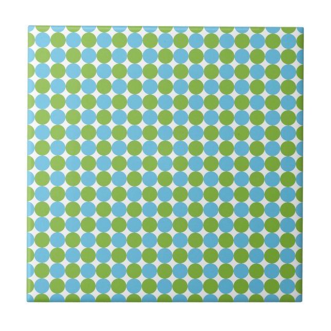 Carreau Motif pois bleu et vert (Devant)