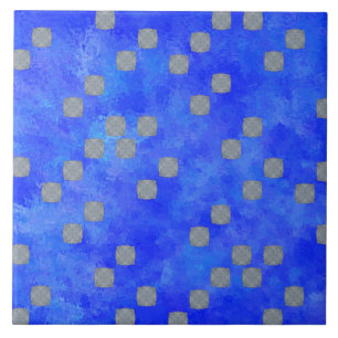 Carreau Motif Pois contemporain bleu