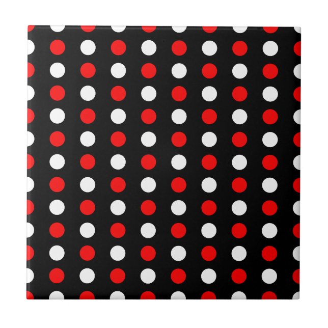 Carreau Motif pois rouge et blanc (Devant)