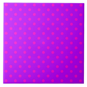 Carreau Motif Pois violet et rose chaud