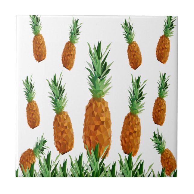 Carreau motif polygonal d'impression d'ananas (Devant)